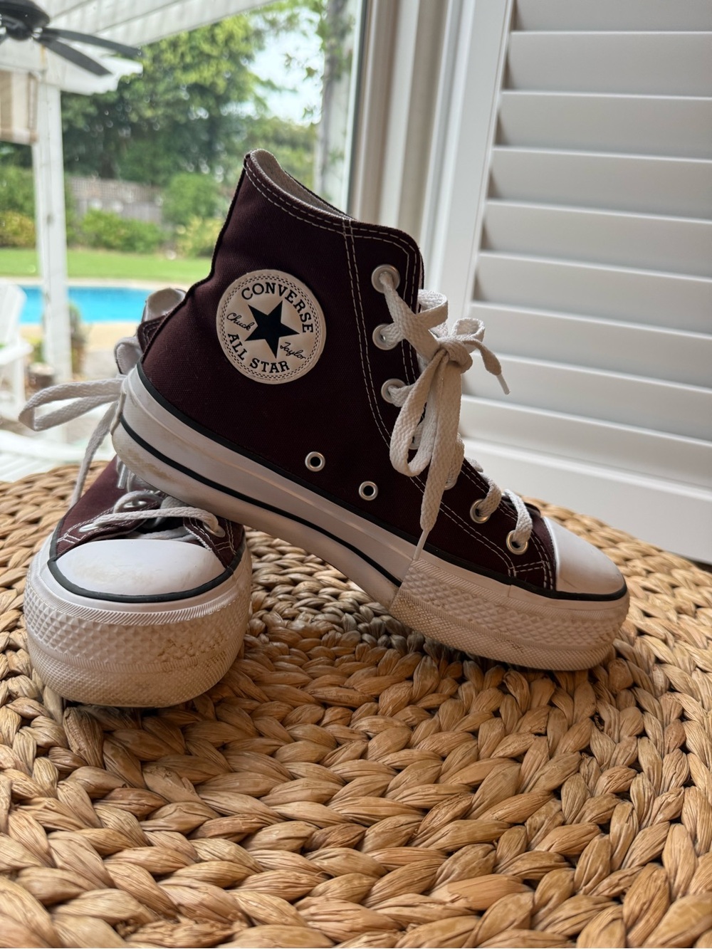 Converse Chuck Taylor All Star Lift Platform High Top Sneakers - Brown Size 7